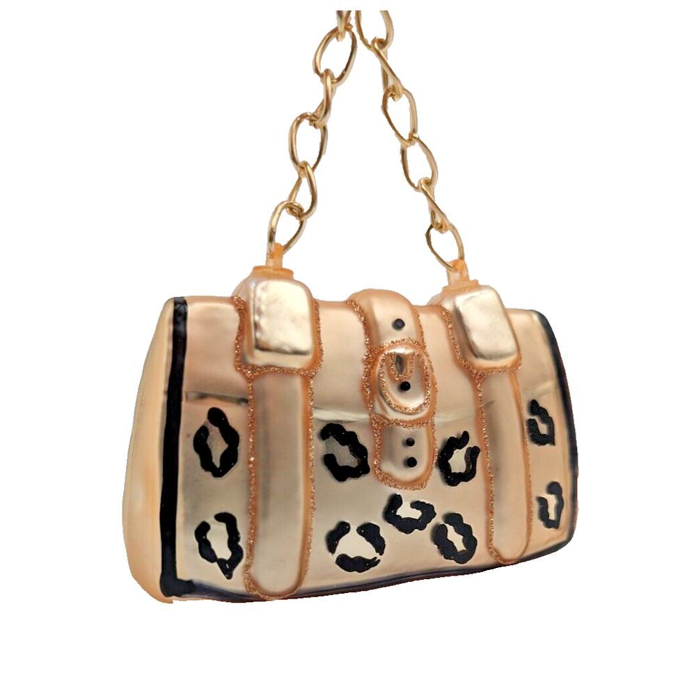 Robert Stanley Christmas Ornament Animal Print Purse With‎ Chain Strap